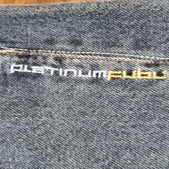 Platinum FUBU Fat Albert Denim Jeans Wide Leg Like Jnco Embroidered Pocket 34x34 - Picture 6 of 12